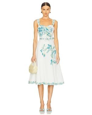 Hemant & Nandita Midi Dress With Buckle Belt - White