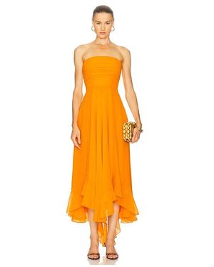 retroféte Louisa Chiffon Dress - Orange