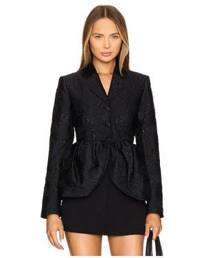 ROTATE BIRGER CHRISTENSEN Blazer Jacquard Draped - Schwarz