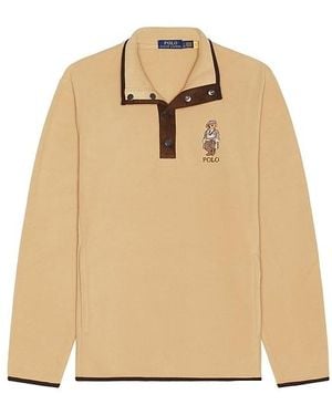 Polo Ralph Lauren Fleece Novelty Heritage Bear Mockneck Sweatshirt - Natural