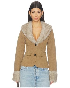 MORE TO COME Johnson Faux Fur Jacket - Blue