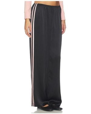 DONNI. The Silk Stripe Simple Pant - Black