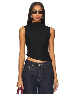 The Line By K Ruched Modal Tank Top - Black