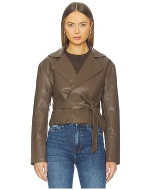 MORE TO COME Olivia Faux Leather Jacket - Blue