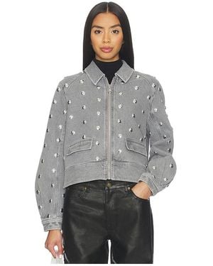Cinq À Sept Studded Denim Harriet Jacket - Gray