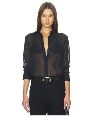 Enza Costa Cotton Organza Fitted Shirt - ブラック