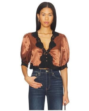 RIXO London Yasmin Top - Blue