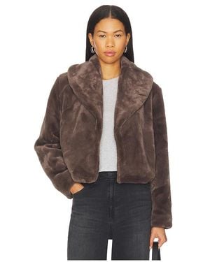Blank NYC Cropped Faux Fur Coat - Brown