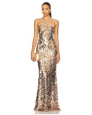 The Sei Paillette One Shoulder Gown - Natural