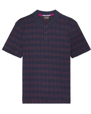 Scotch & Soda Printed Polo - Blue