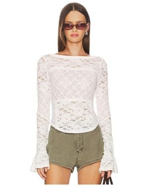 Free People Lace Layering Long Sleeve - ホワイト
