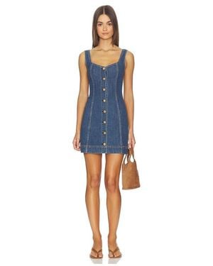 Alice + Olivia Bea Sweetheart Denim Mini Dress - Blue
