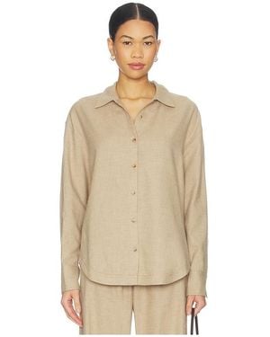 La Ligne Oversized Flannel Shirt - Natural