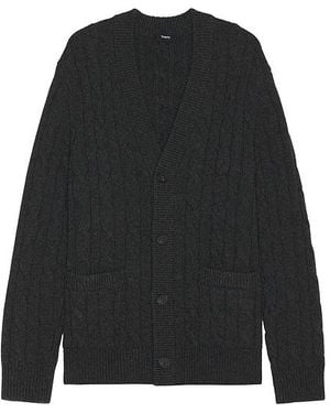 Theory Cable Knit Cardigan - Black