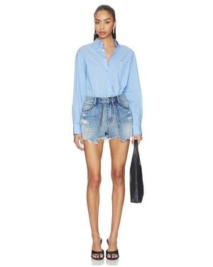 Alexander Wang Prestyled Button Down Skort Romper - Blue