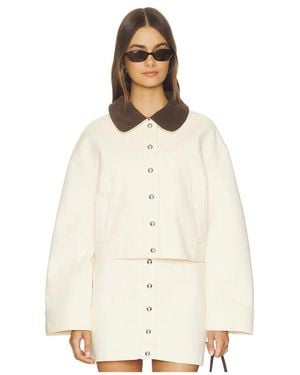 Apparis Ella Canvas Cropped Jacket - White