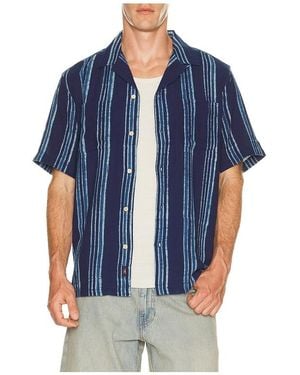 Faherty Short Sleeve Camp Shirt - Blue