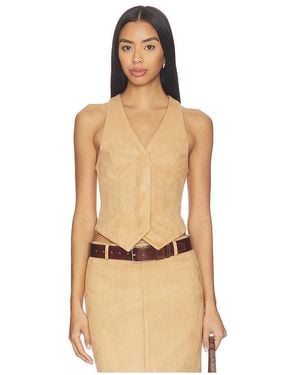 ALL THE WAYS Bailey Faux Suede Vest - Natural