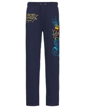 Ed Hardy Panther Bulldog Sweatpant - Blue