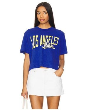 Junk Food Rams Dual Threat Mock Neck Crop Tee - Blue