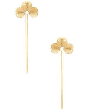 Amber Sceats Pendientes Largos Canmore En Color Oro Metálico Talla - Blanco