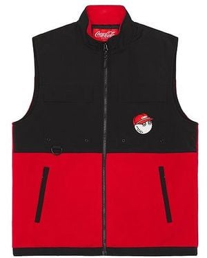 Malbon Golf Polar Fleece Coca-Cola Collaboration Vest - Red