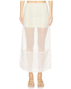 SWF Pencil Sheer Maxi Skirt & Satin Mini - White