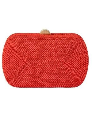 OLGA BERG Martina Coiled Rope Clutch - Red