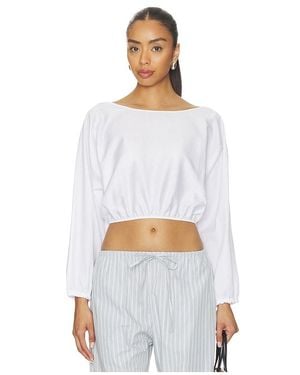 Leset Yoko Long Sleeve Blouson Top - White