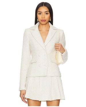 MORE TO COME Ashtyn Tweed Blazer - White