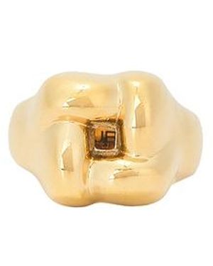 Jenny Bird Anillo Tipo Sello Woven Square En Color Oro Metálico Talla (También En 7, 8) - Blanco