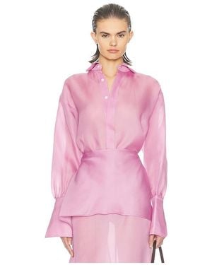 Helsa The Silk Gazar Shirt - Pink