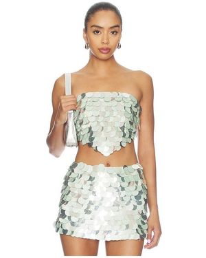 retroféte Maeva Sequin Top - White