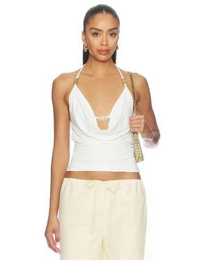 Runaway the Label Livia Halter Cowl Top - White