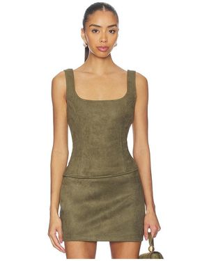 superdown Patsie Faux Suede Top - Green