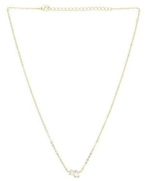 By Adina Eden Cz Princess Cut X Baguette Pendant Necklace - White