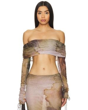 Jaded London Lace Up Fold Over トップ - マルチカラー