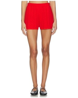 Soft Goat Pointelle Shorts - Red
