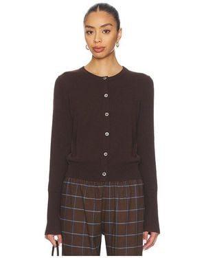 La Ligne Solid Lean Lines Cardigan - Brown