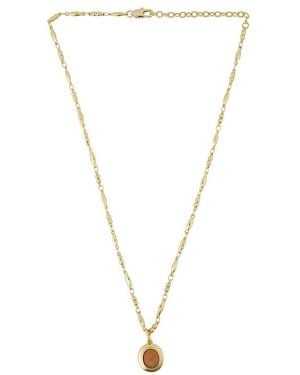 Luv Aj Sunset Stone Locket Necklace - White