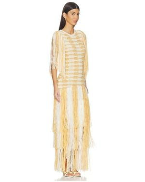 Ulla Johnson Silvia Fringe Knit Dress - Metallic
