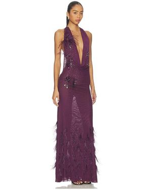 Jaded London Vixen Trim Maxi Dress in Natural | Lyst