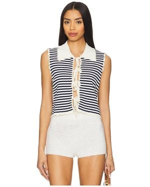 Sea Addy Striped Knit Vest - White