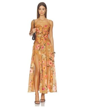 Zimmermann Mahon Tie Front Midi Dress - Natural