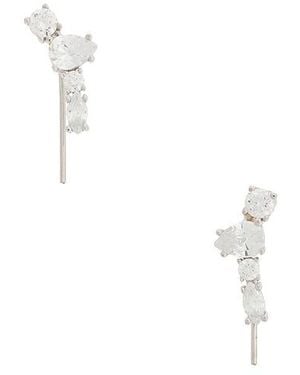 Mazin Jewels Pendientes Largos Luna En Color Plateado Metálico Talla - Blanco