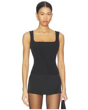 ALL THE WAYS Gwynne Button Up Top - Black