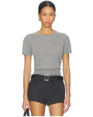 AEXAE Cashmere Cropped Knit Top - Grey