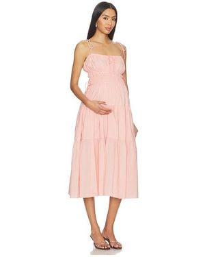 BUMPSUIT Shirred Midi Poplin Dress - Multicolor