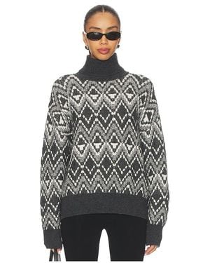Varley Ida Relaxed Fairisle Rollneck Jumper - Black