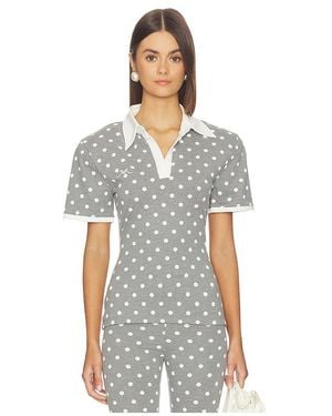 ROWEN ROSE Polka Dots Signature Polo - White